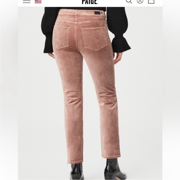 PAIGE Women's Cindy Twisted Seam Slit Suede Jeans - Picture 7 of 9